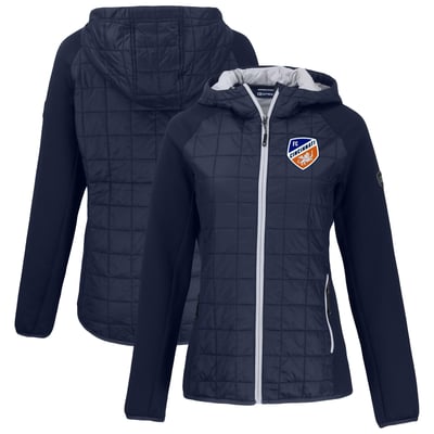  FC Cincinnati Cutter & Buck Women's Rainier Primaloft Eco Raglan Full-Zip Hybrid Hooded Jacket - Navy